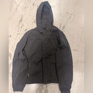Prada Black Hooded Raincoat Weatherproof Shell